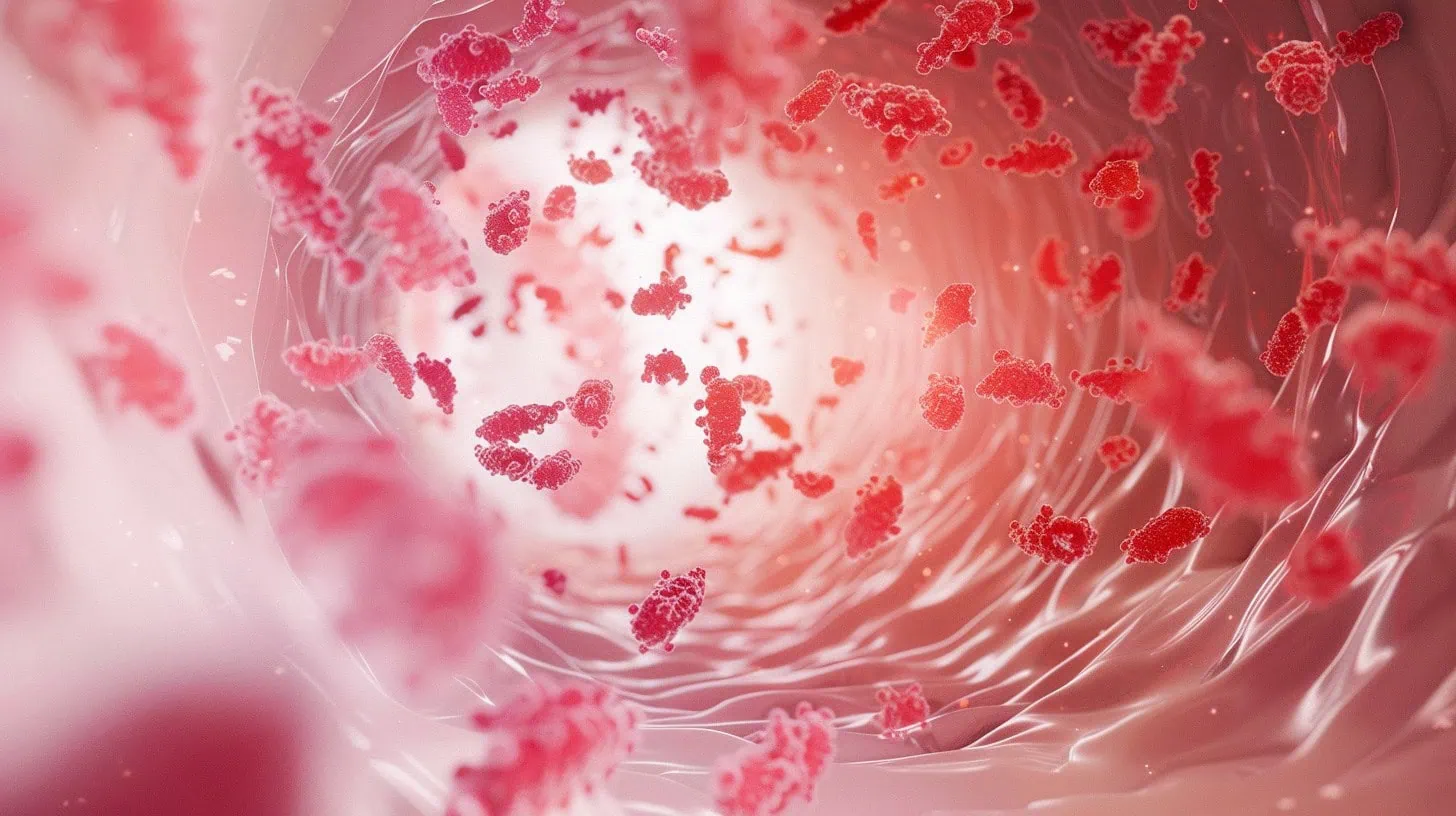 Cc4863 A Gut Tunnel Full Of Red And Rose Bacteria Floating Arou F368e4af Ede5 4308 A529 B862af05473f